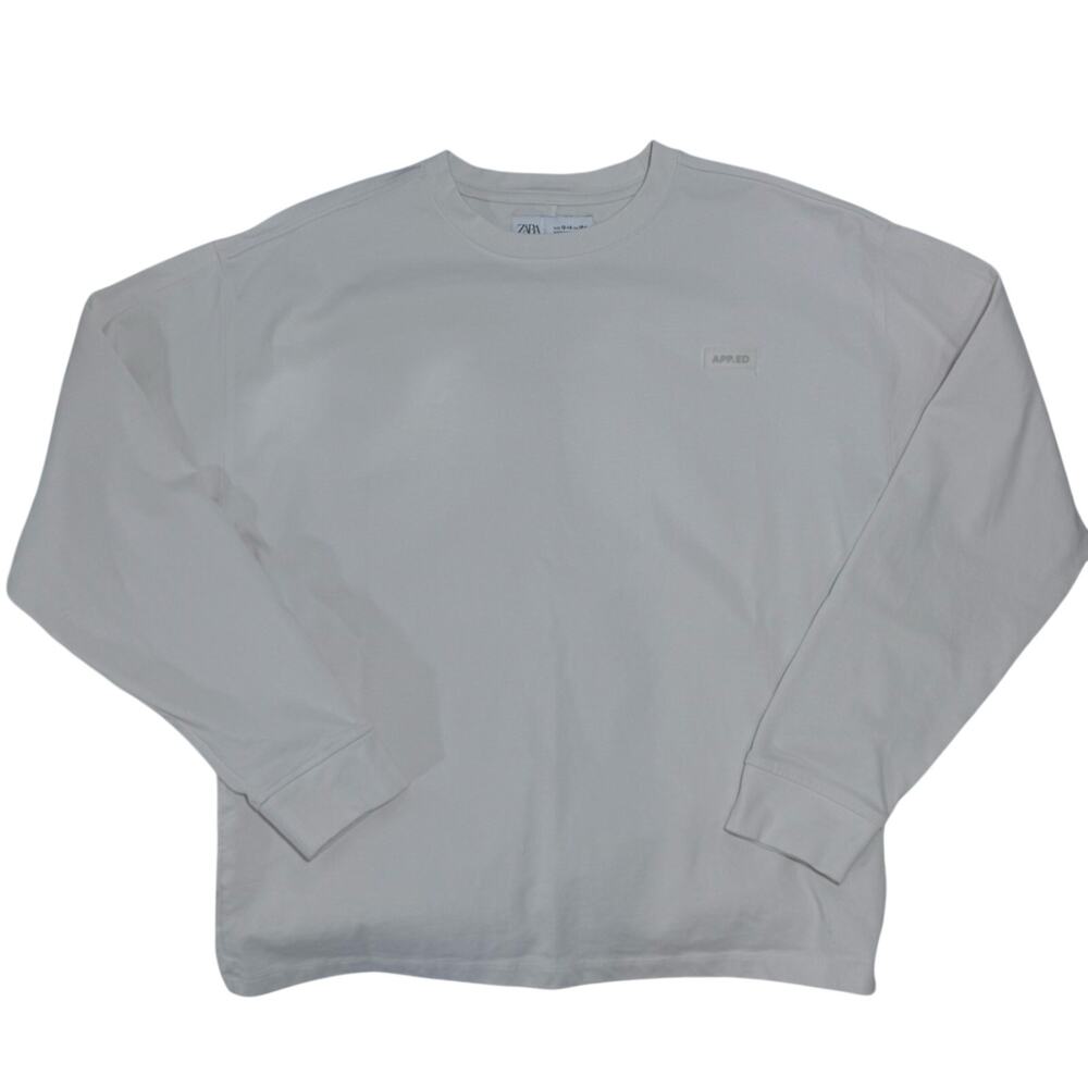 ZARA Long Sleeve Shirt Cream Cotton - Boys 13-14YRS / Men XS